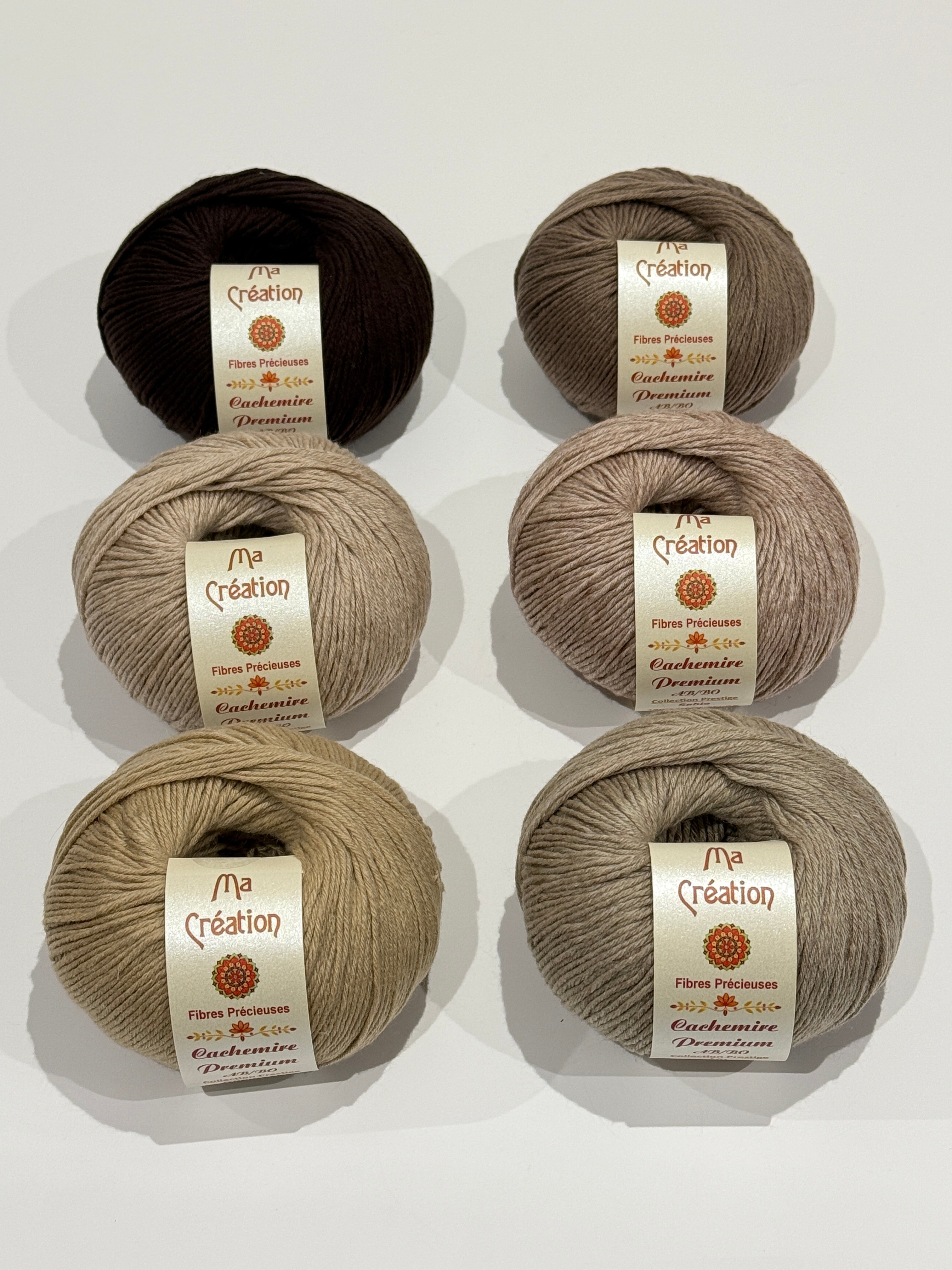 100% Cachemire Premium pelote de 50g 220m - aiguilles 3,5-4 mm