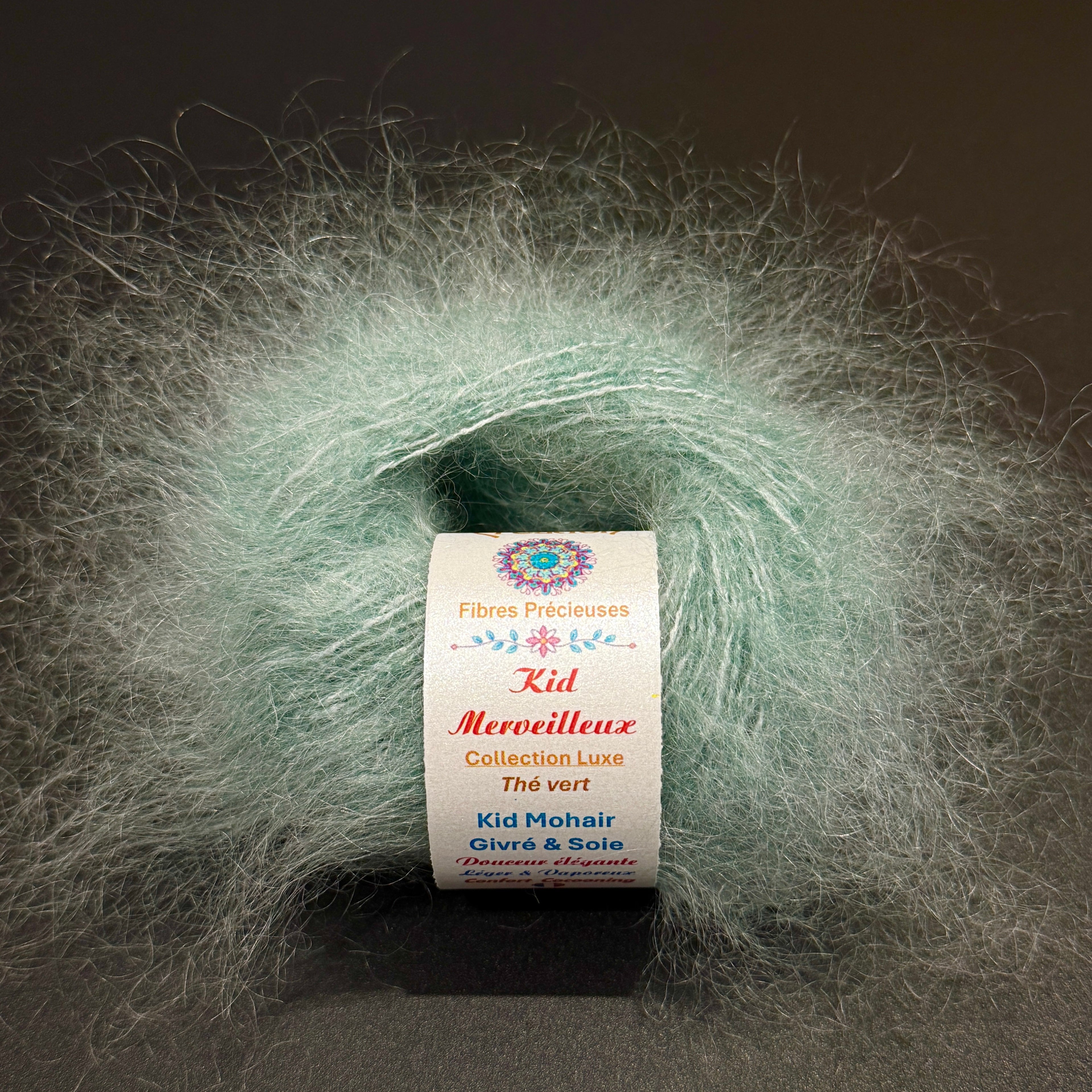 Kid Merveilleux : kid mohair givré et soie