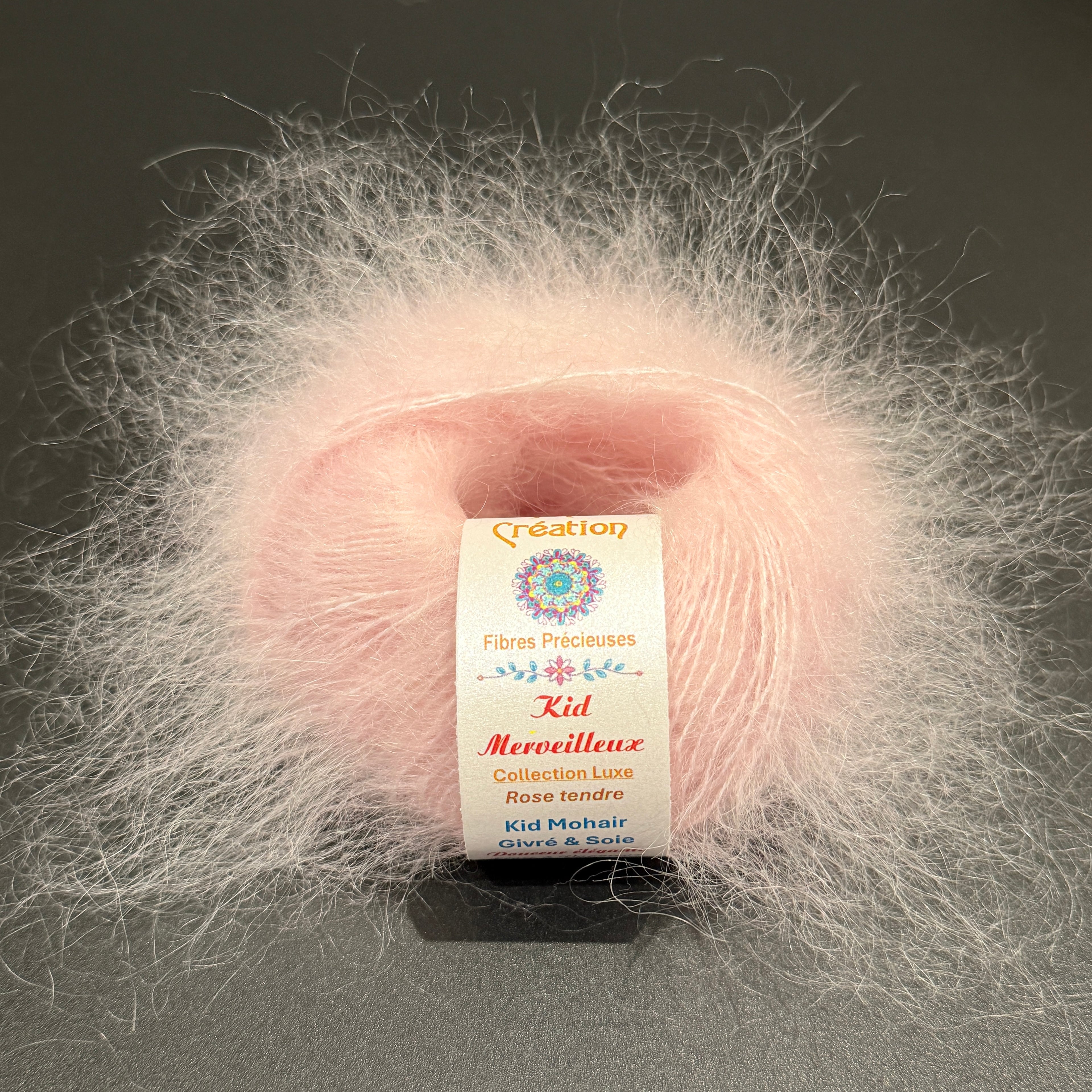 Kid Merveilleux : kid mohair givré et soie