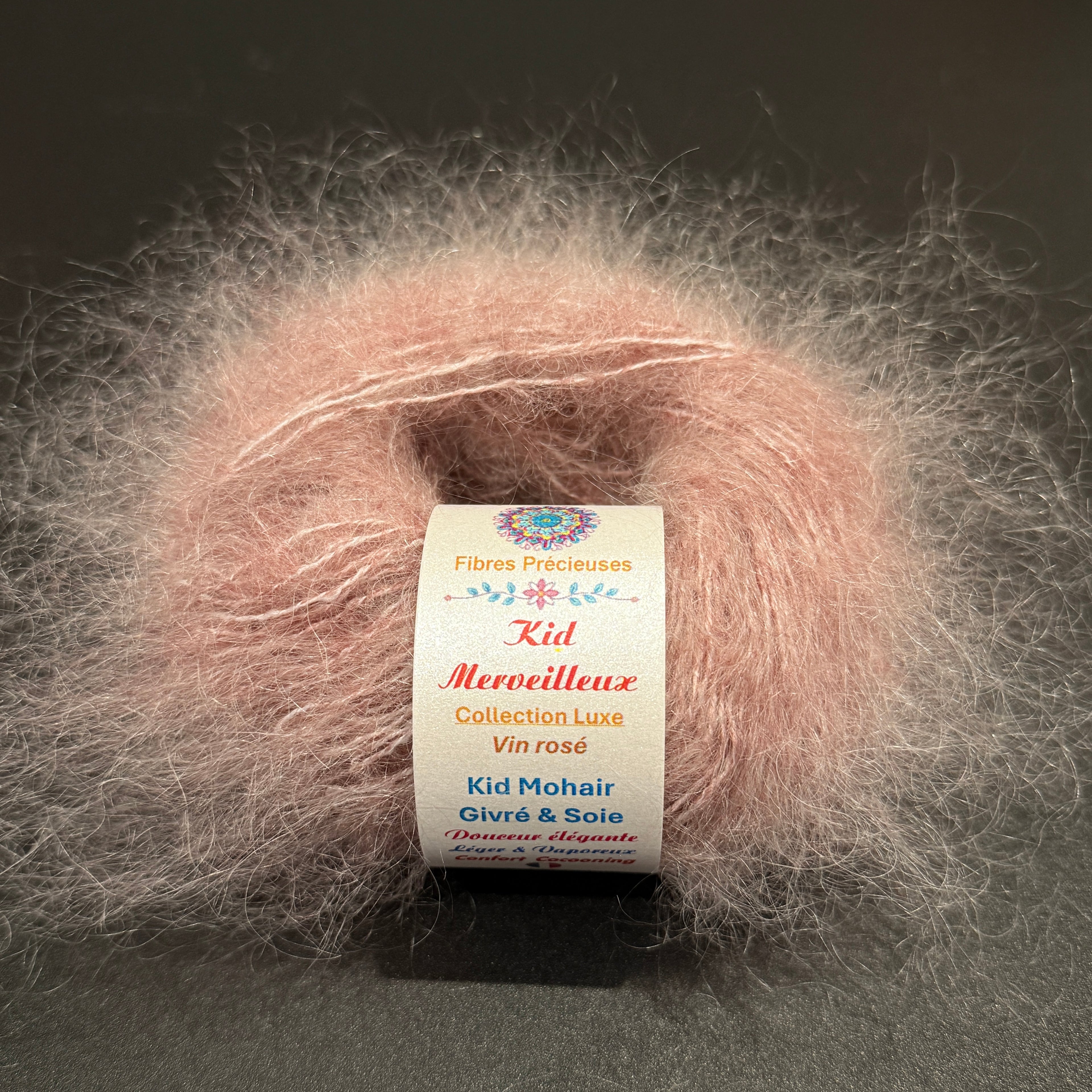 Kid Merveilleux : kid mohair givré et soie