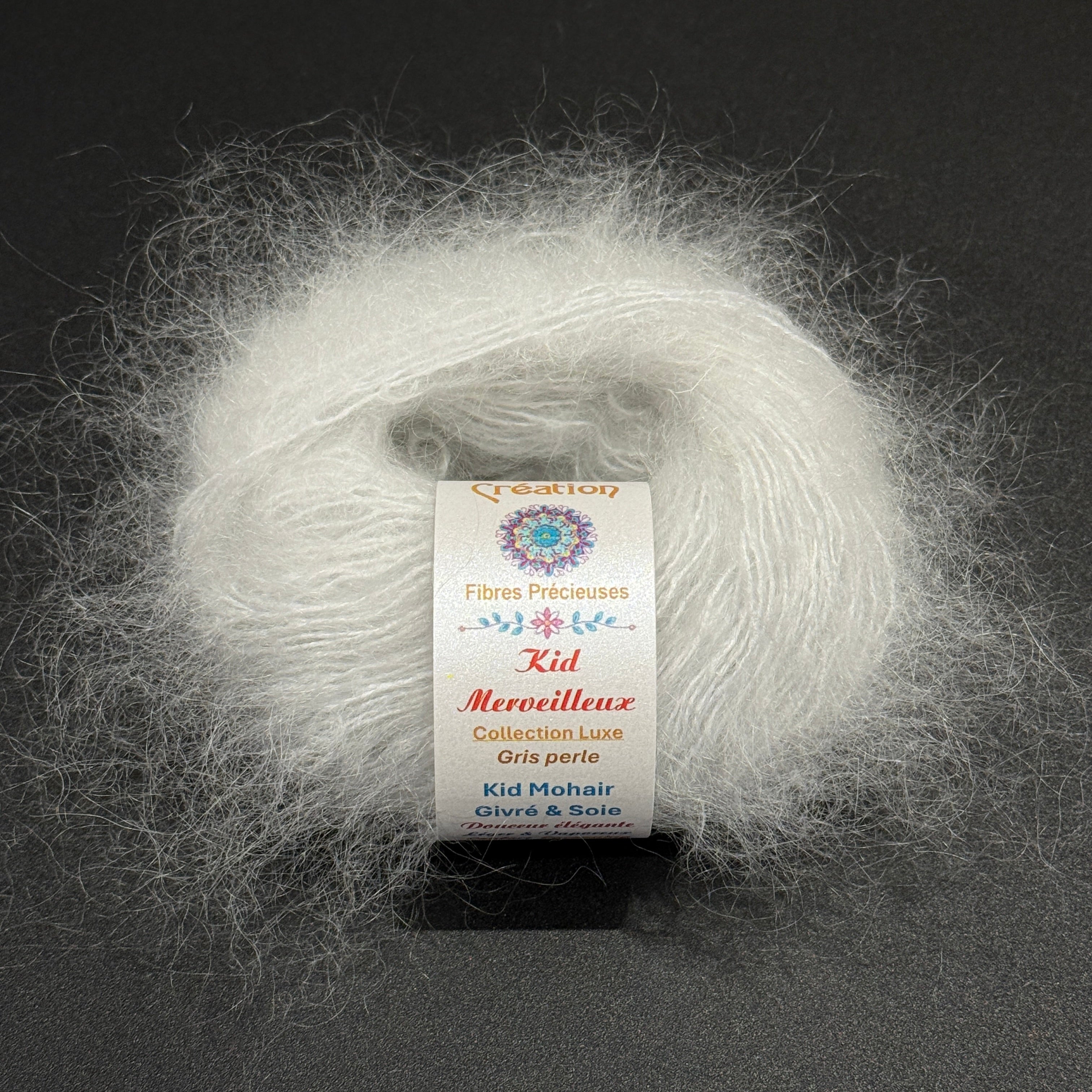 Kid Merveilleux : kid mohair givré et soie