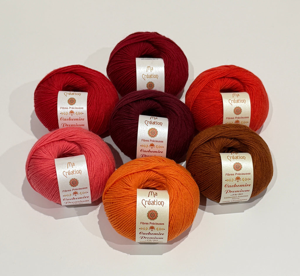 100% Cachemire Premium pelote de 50g 220m - aiguilles 3,5-4 mm