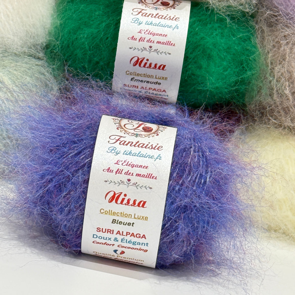 Nissa – Suri Alpaga doux et duveteux – lot à partir de 10 pelotes de 25 g / 110 m