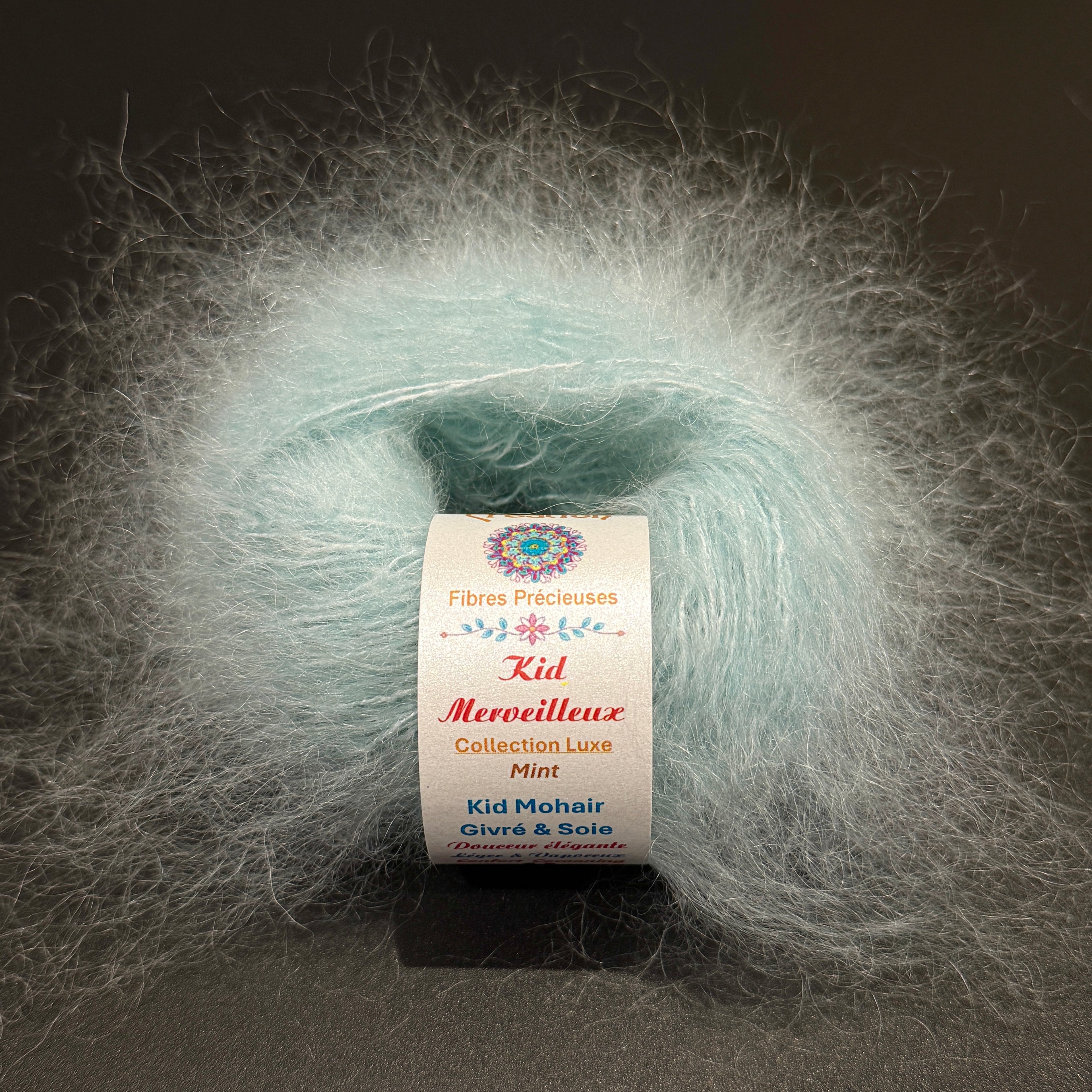 Kid Merveilleux : kid mohair givré et soie