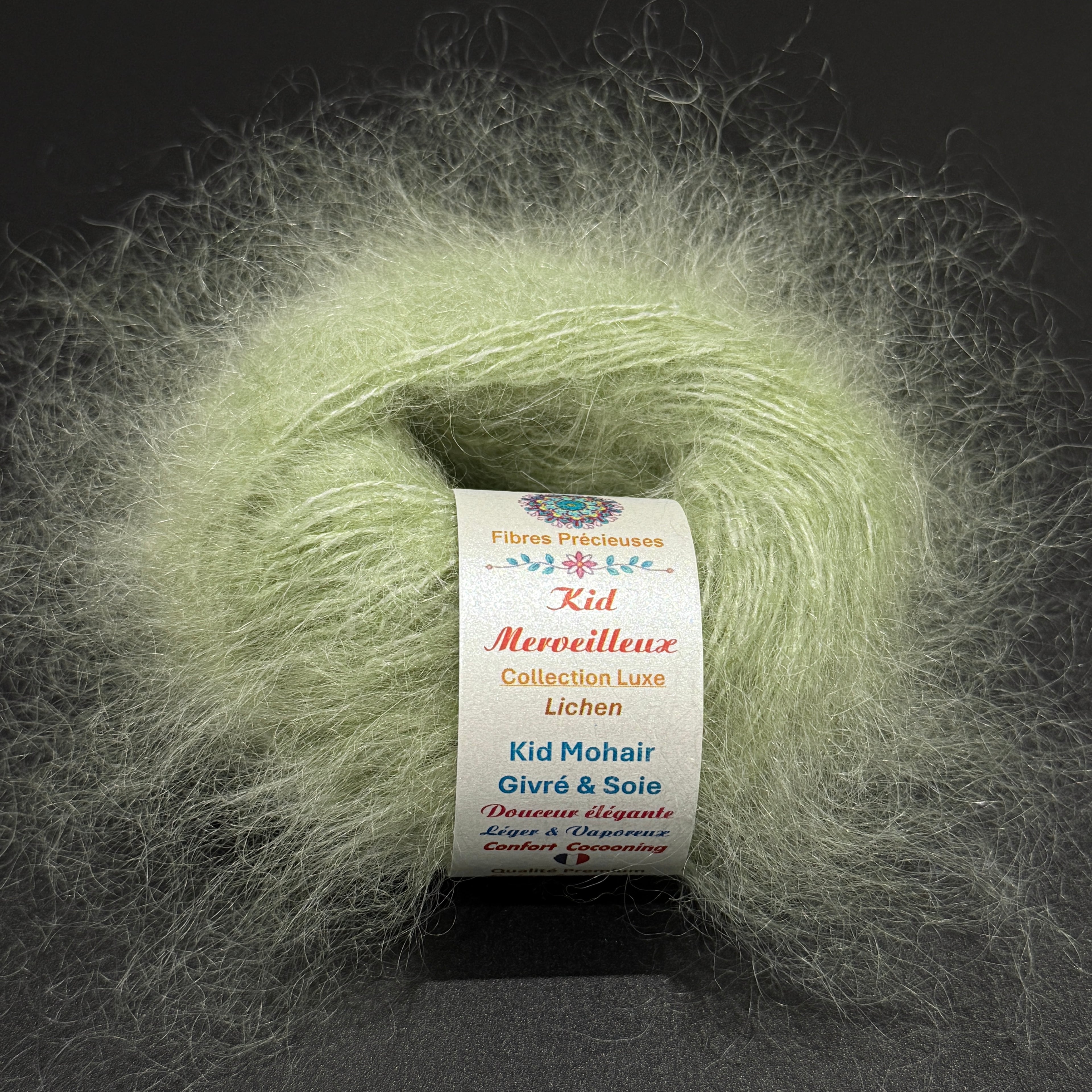 Kid Merveilleux : kid mohair givré et soie