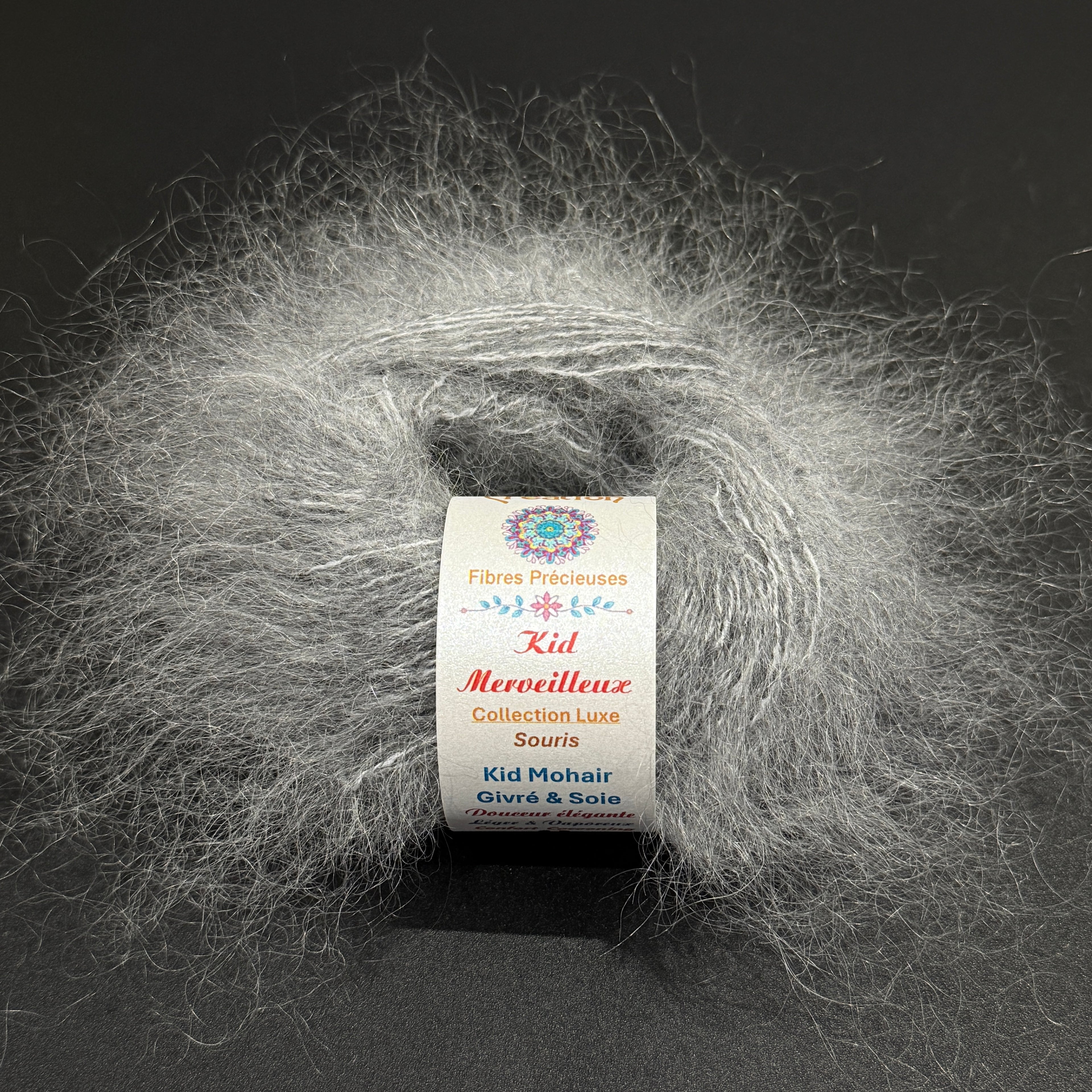 Kid Merveilleux : kid mohair givré et soie