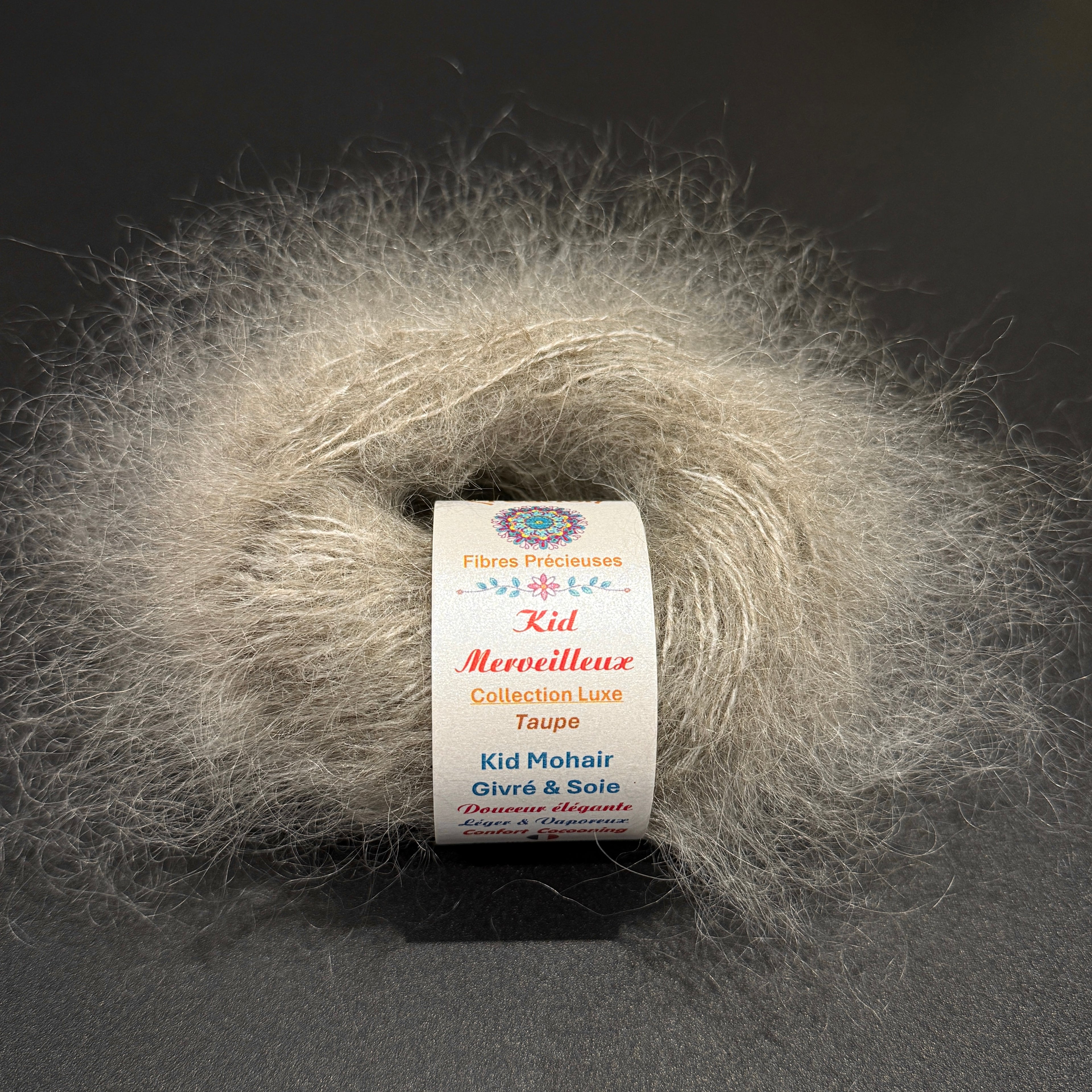 Kid Merveilleux : kid mohair givré et soie