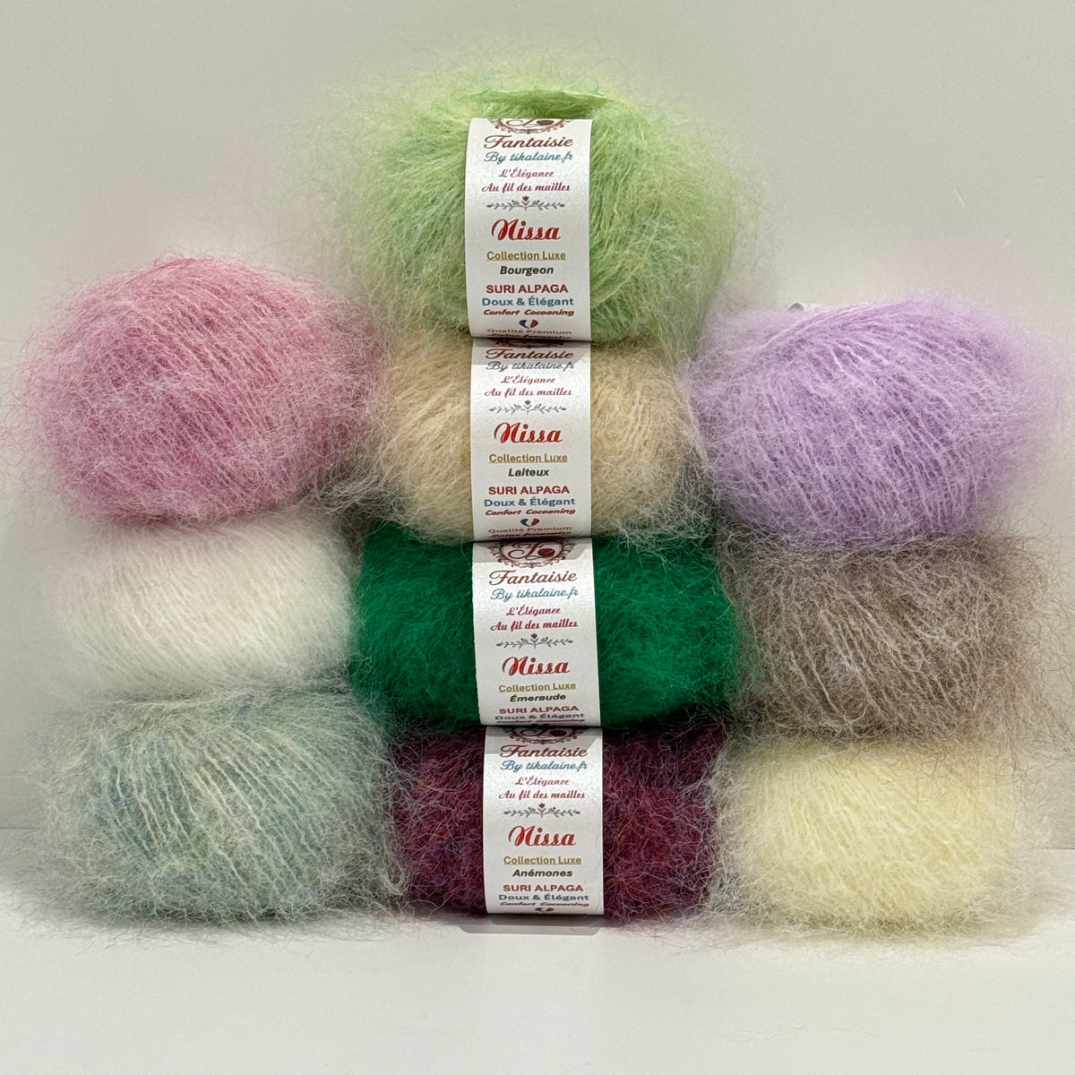 Nissa – Suri Alpaga doux et duveteux – lot à partir de 10 pelotes de 25 g / 110 m