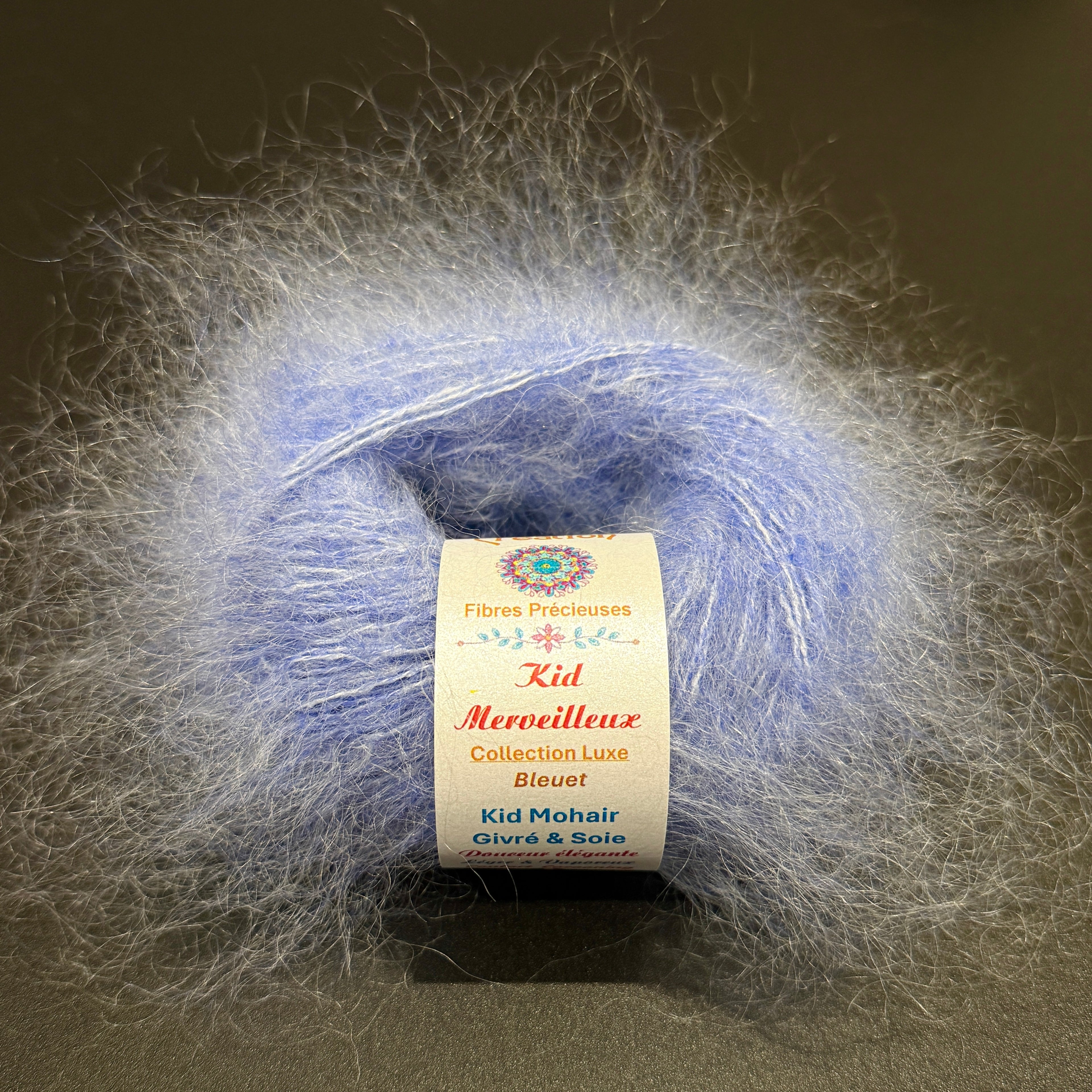 Kid Merveilleux : kid mohair givré et soie