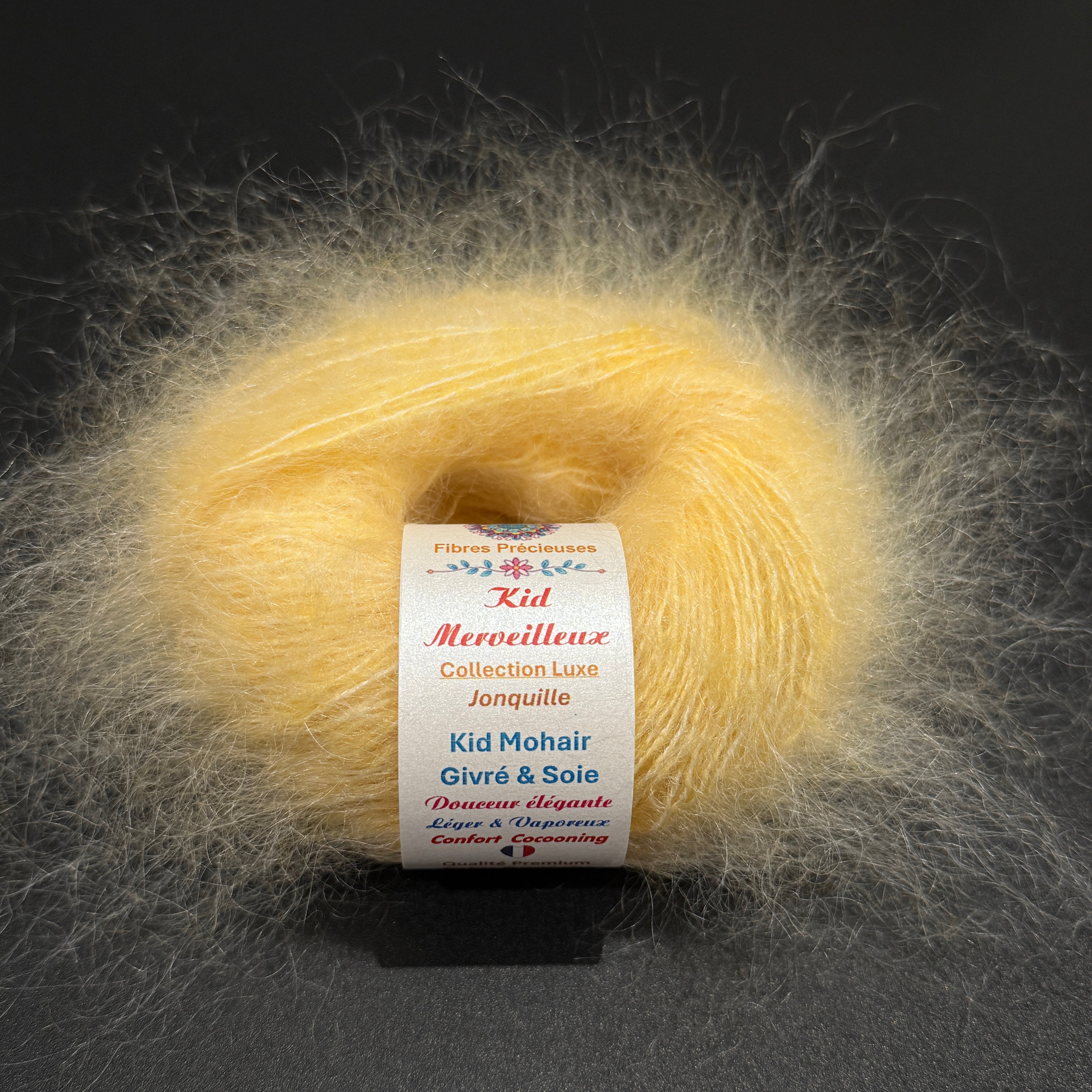 Kid Merveilleux : kid mohair givré et soie