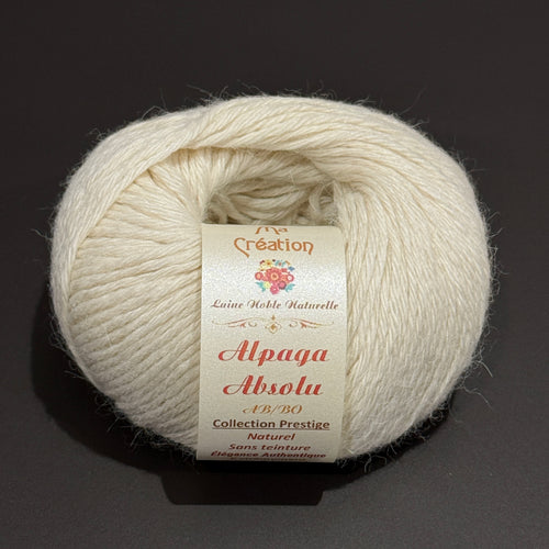 Alpaga Absolu couleur naturelle sans teinture pelote de 50g 165m