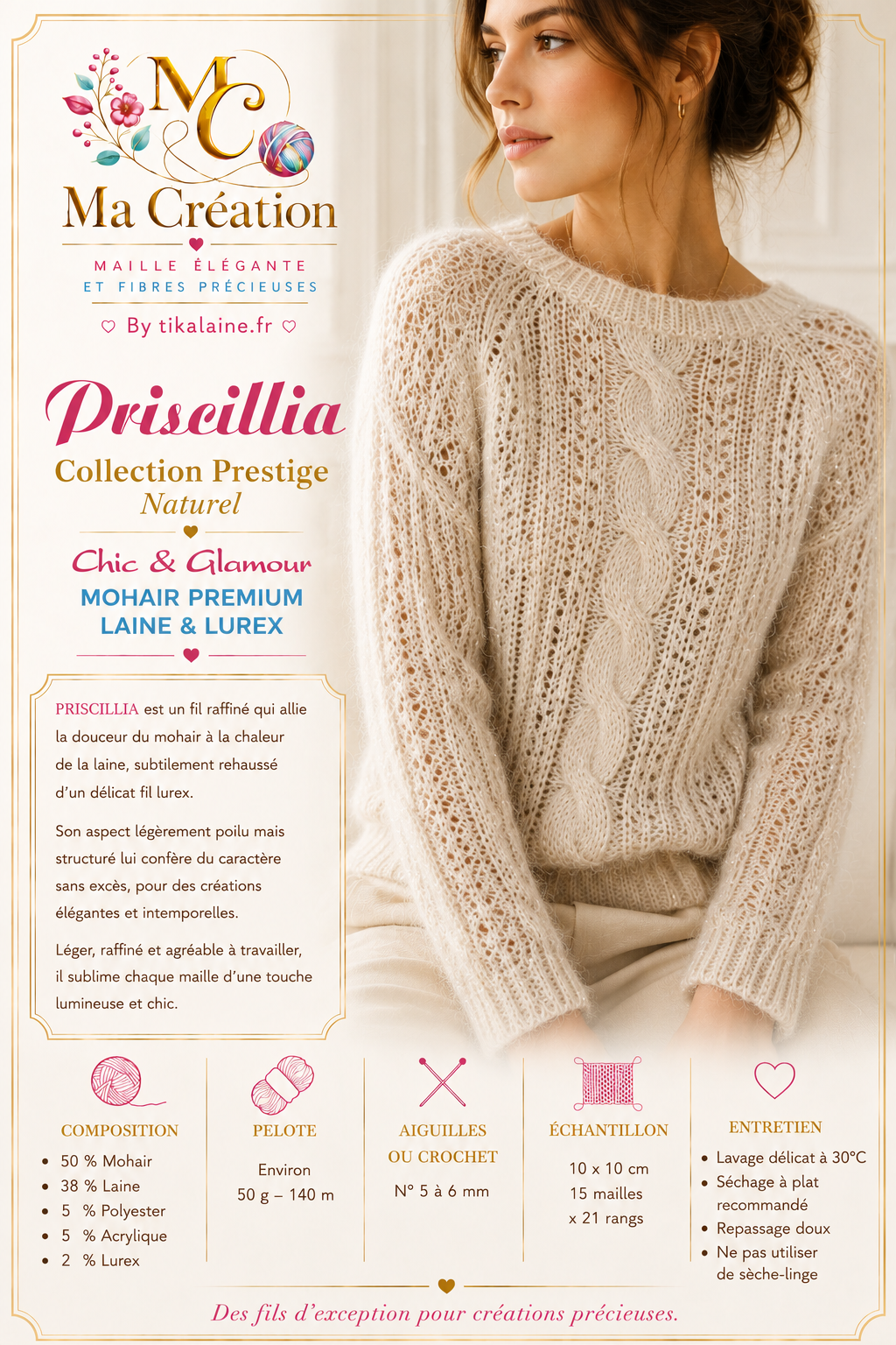 Priscillia : mohair, laine et lurex