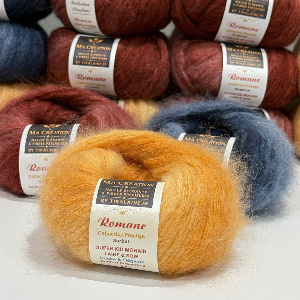 Romane : Super Kid Mohair • Soie • Laine peignée