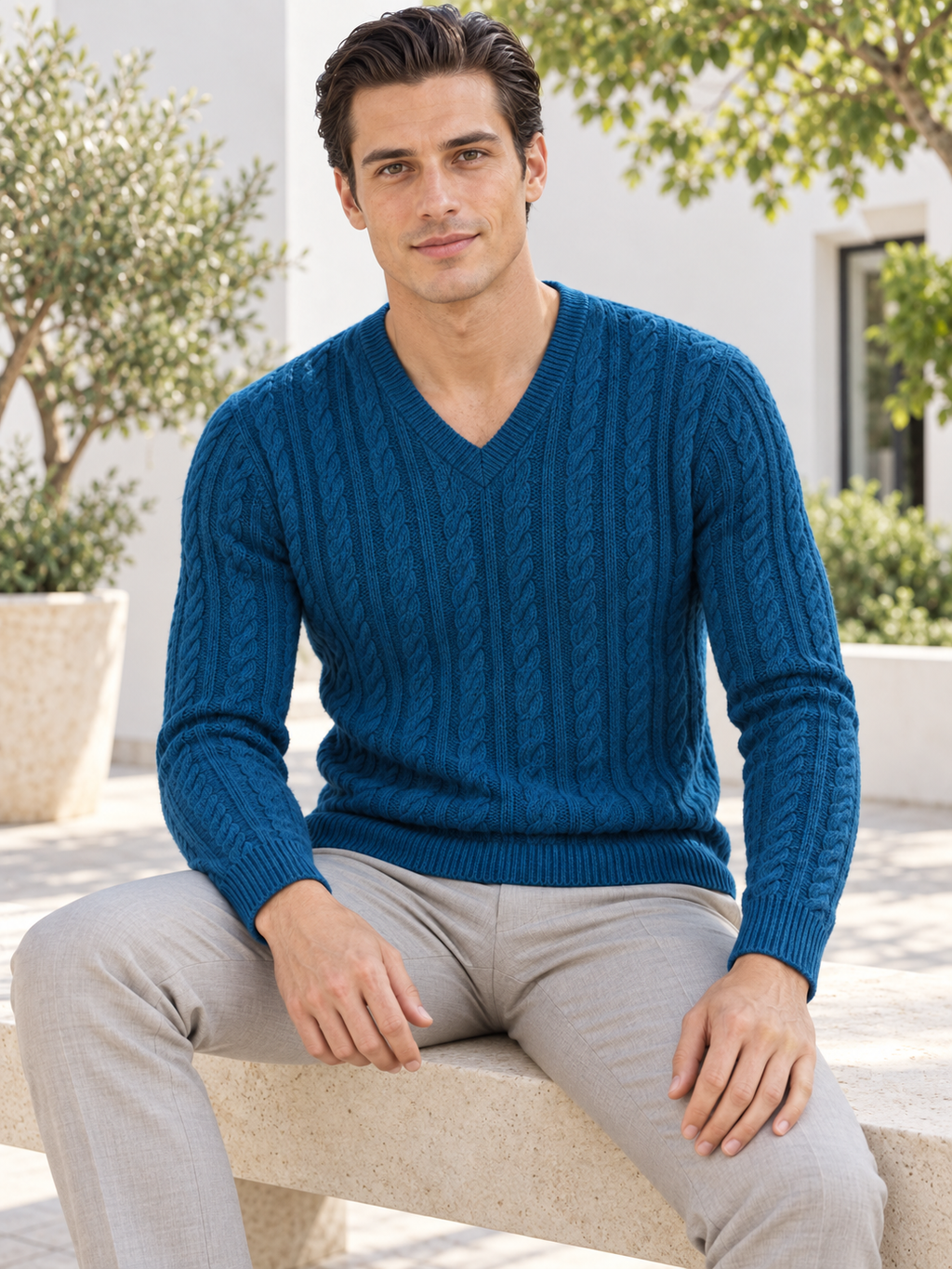 100%Cachemire Premium : Cône de 500g/2200m aiguilles/crochet 3,5-4mm