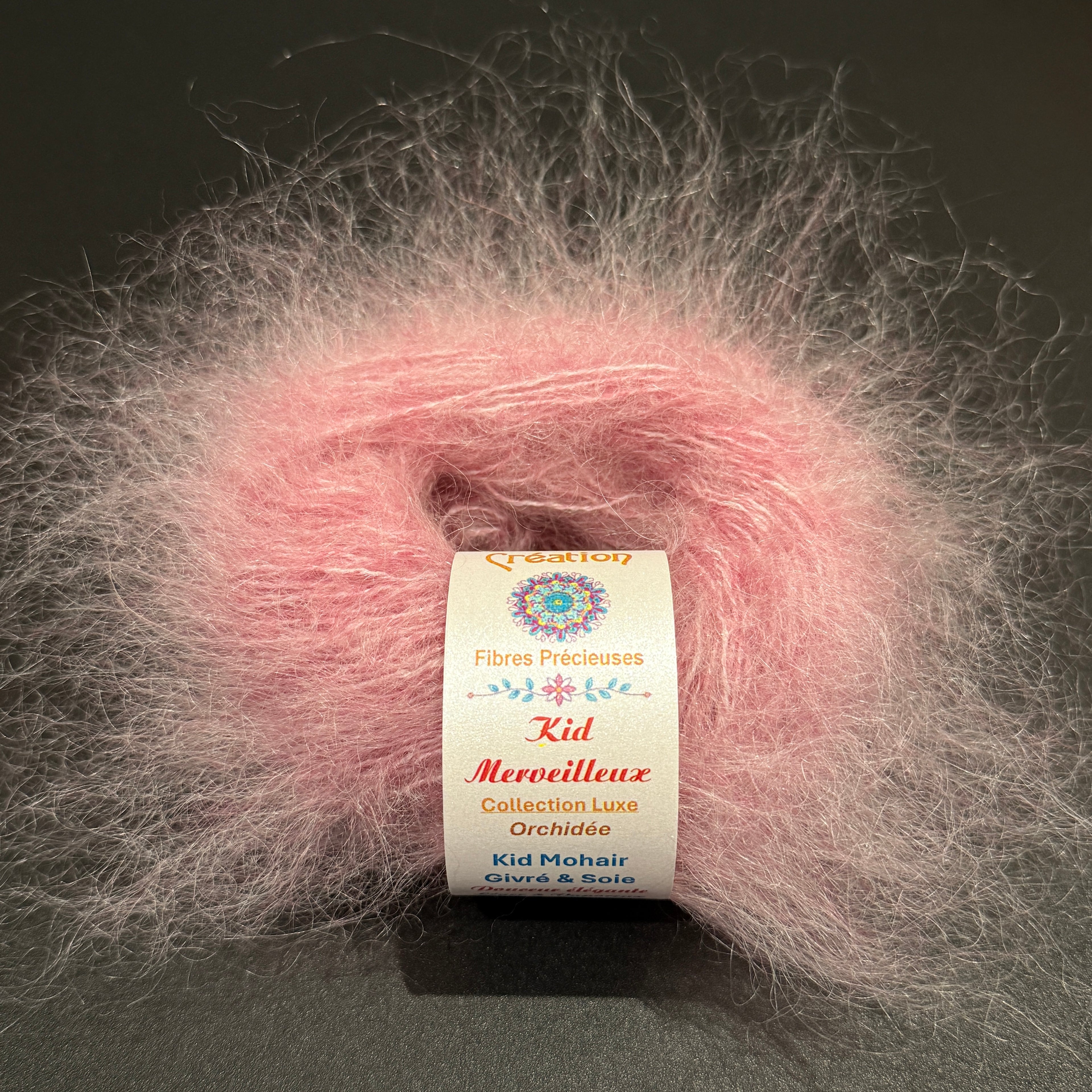 Kid Merveilleux : kid mohair givré et soie