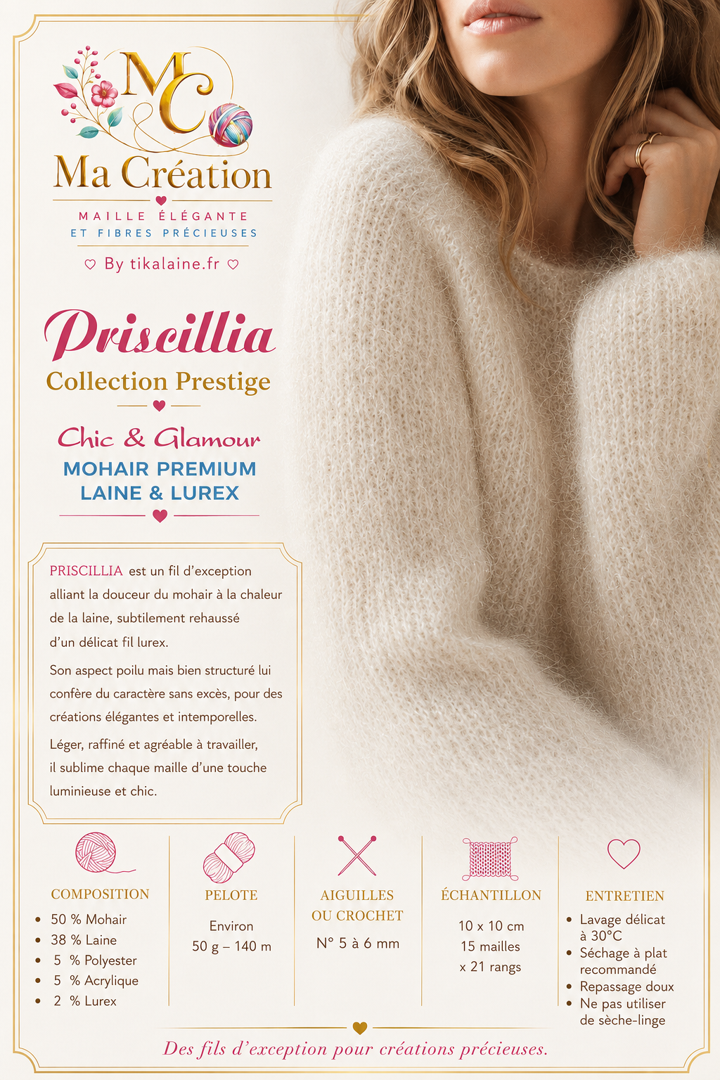 Priscillia : mohair, laine et lurex