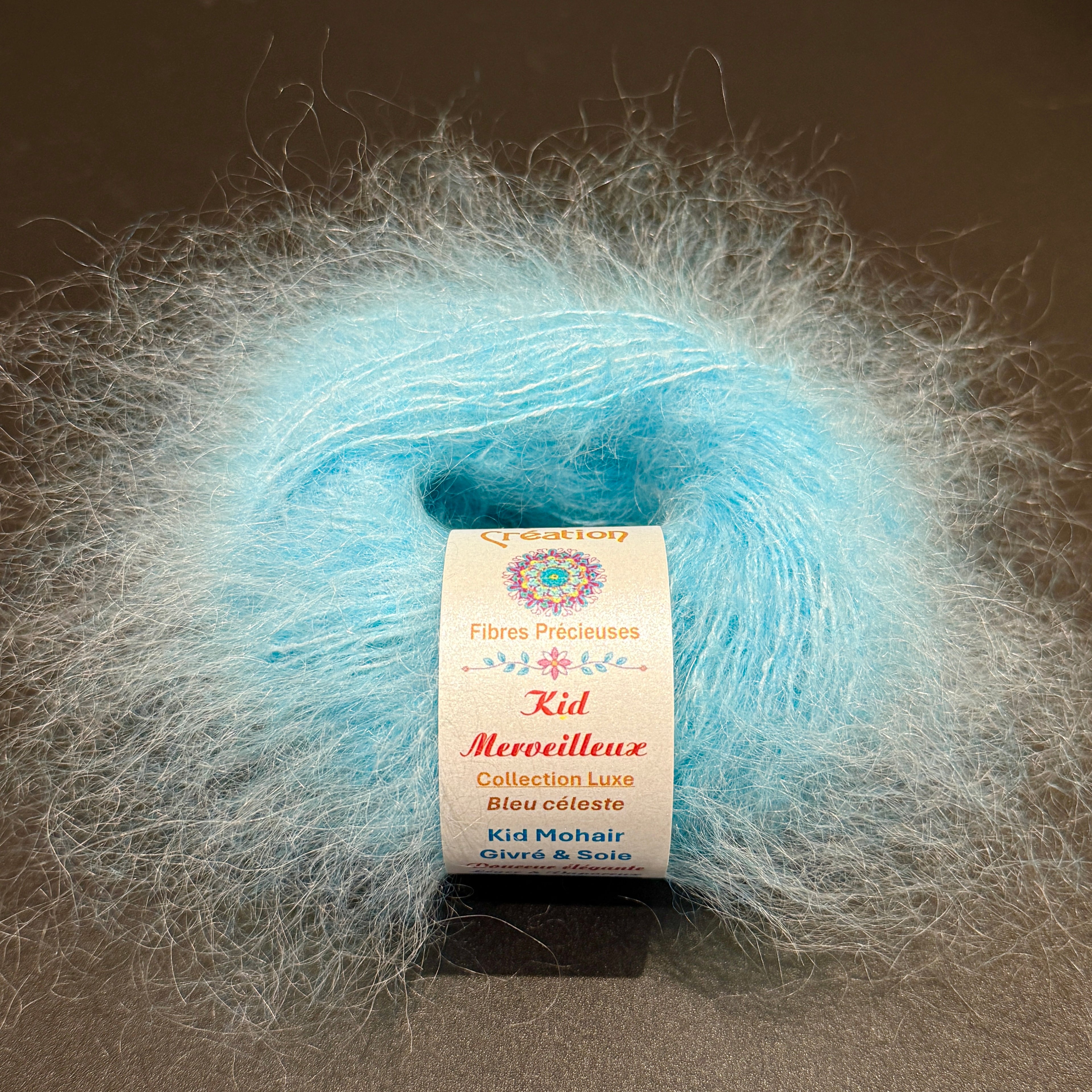 Kid Merveilleux : kid mohair givré et soie