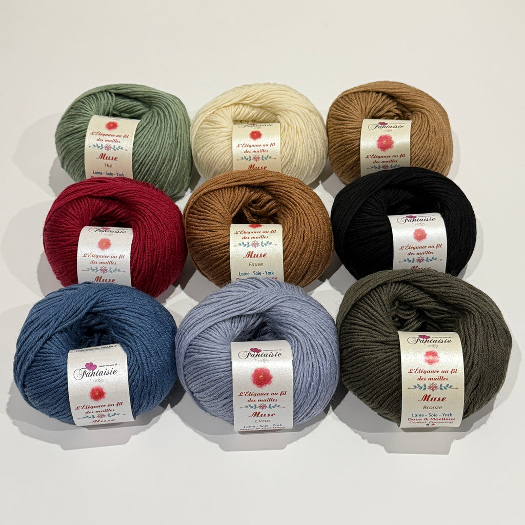 Muse : laine vierge extrafine, soie et yack