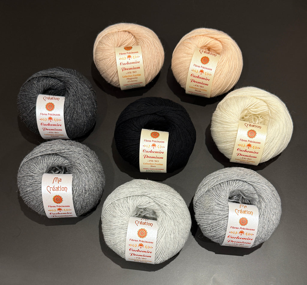 100% Cachemire Premium pelote de 50g 220m - aiguilles 3,5-4 mm