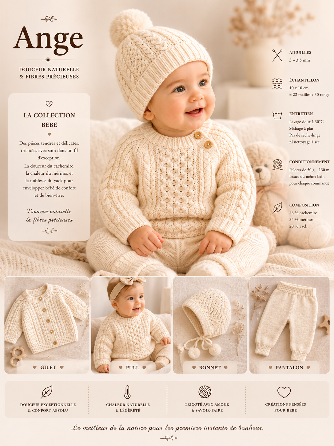 Ange : cachemire, mérinos et yack