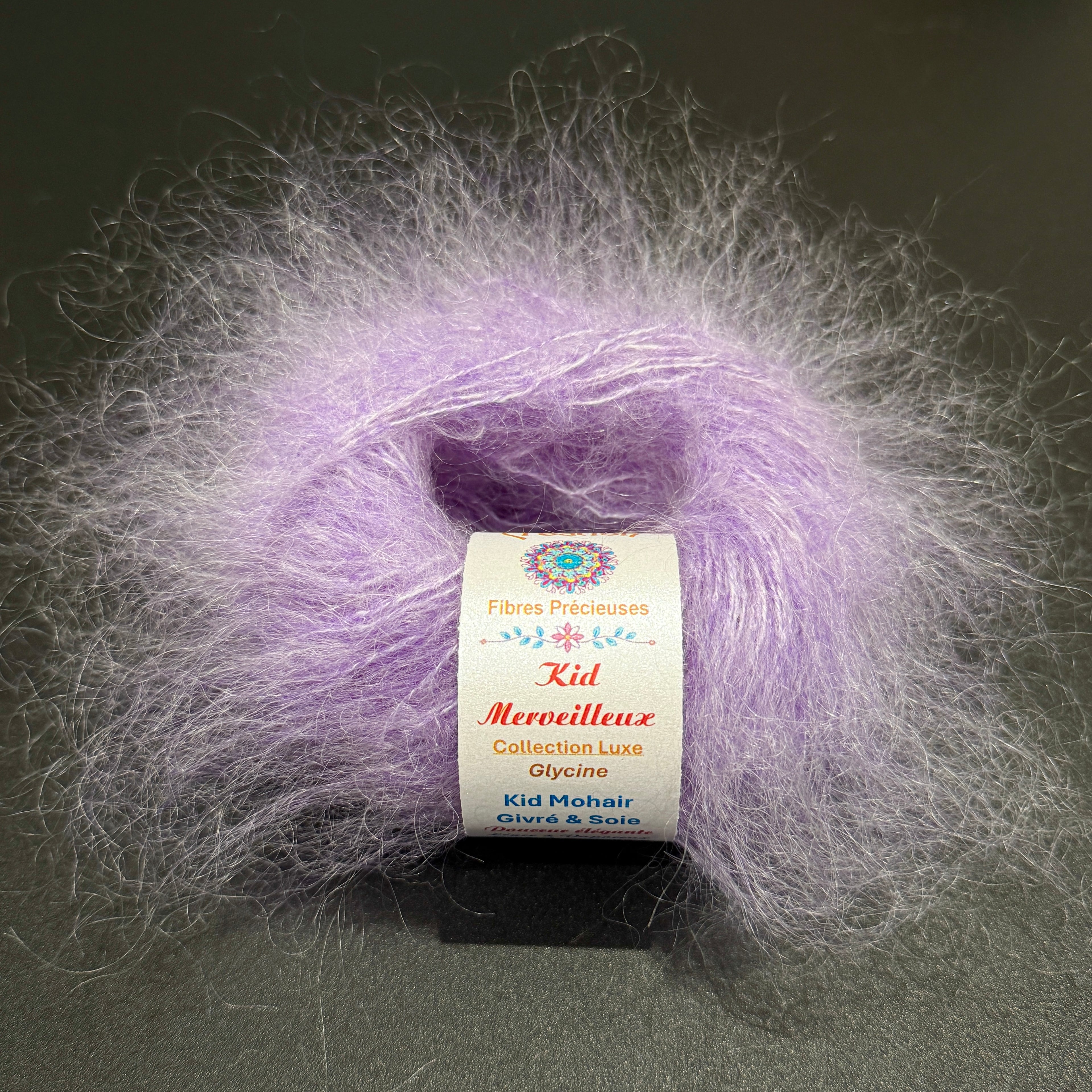 Kid Merveilleux : kid mohair givré et soie
