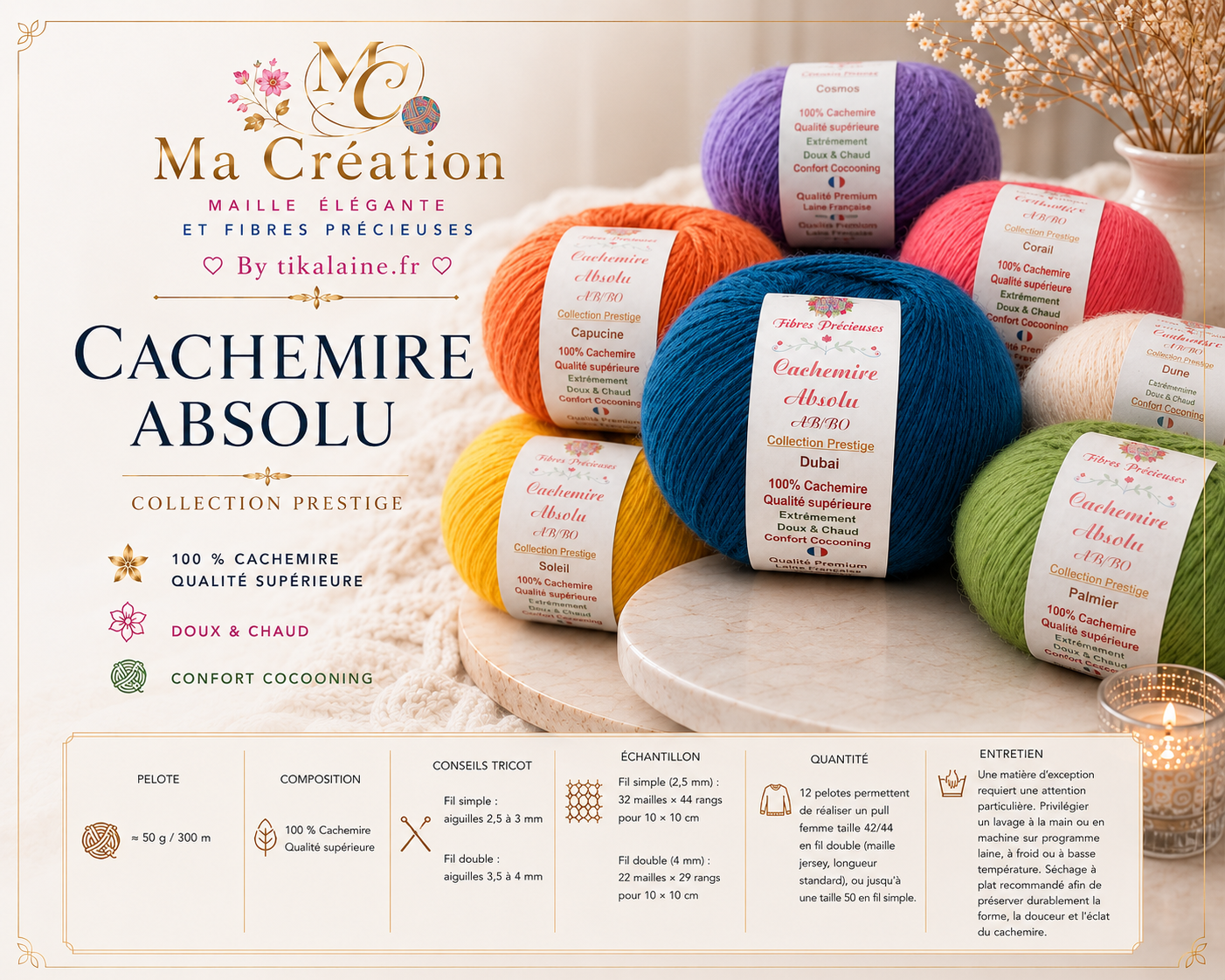 Cachemire Absolu : 100% cachemire