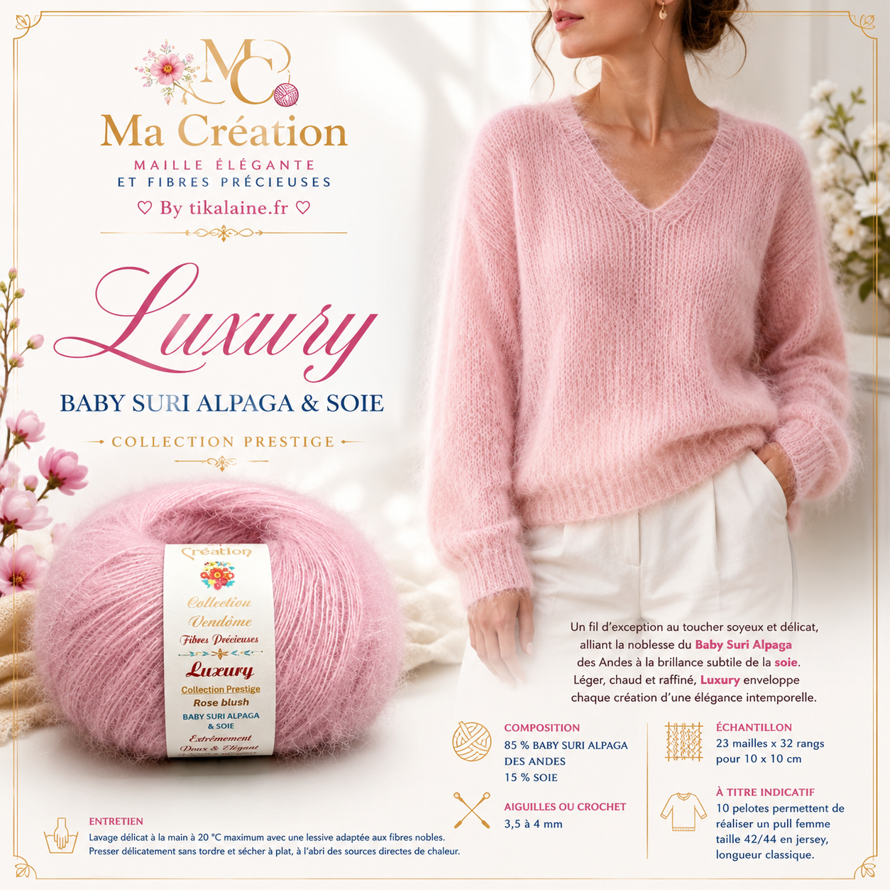 Luxury – Baby Suri Alpaga des Andes & Soie