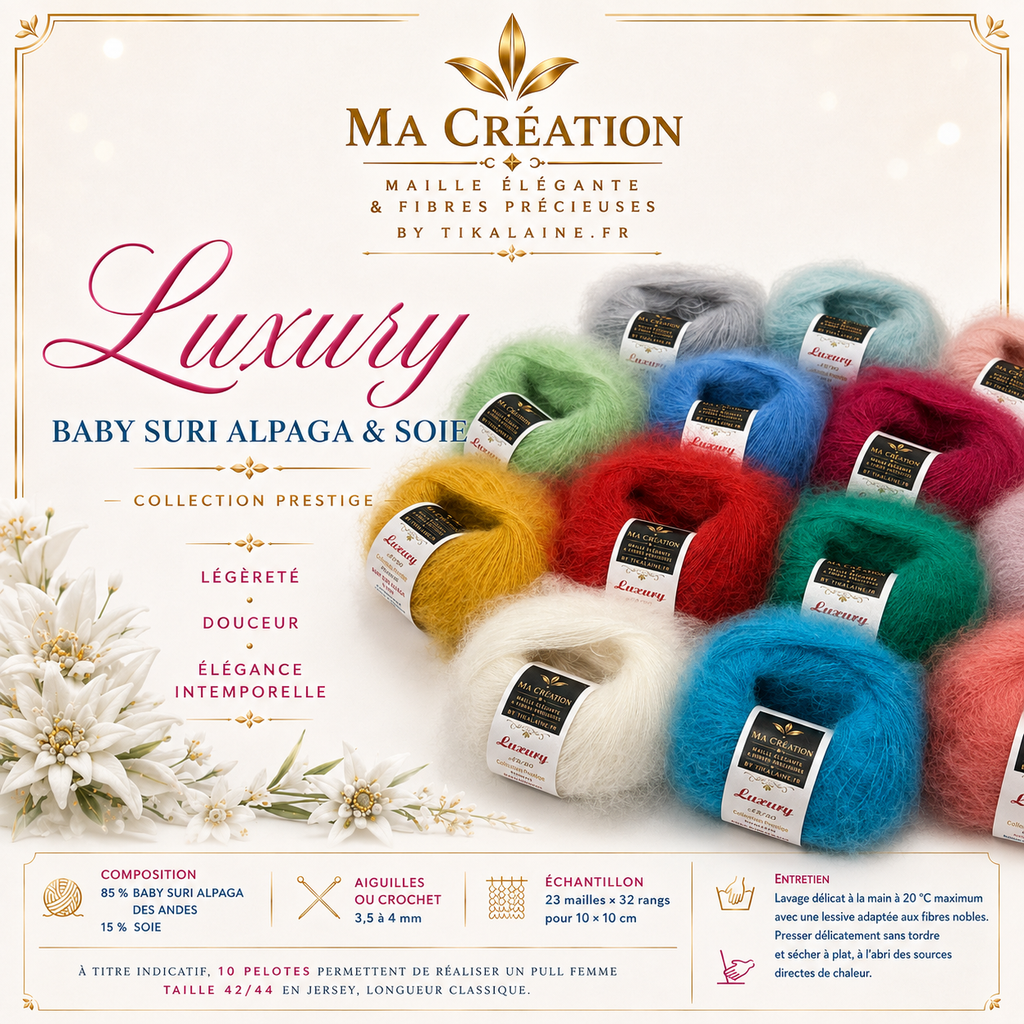 Luxury – Baby Suri Alpaga des Andes & Soie