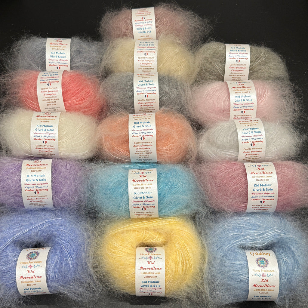 Kid Merveilleux : kid mohair givré et soie