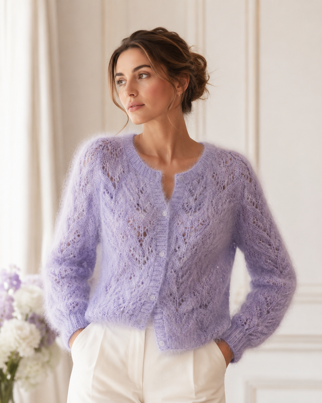 Kid Merveilleux : kid mohair givré et soie