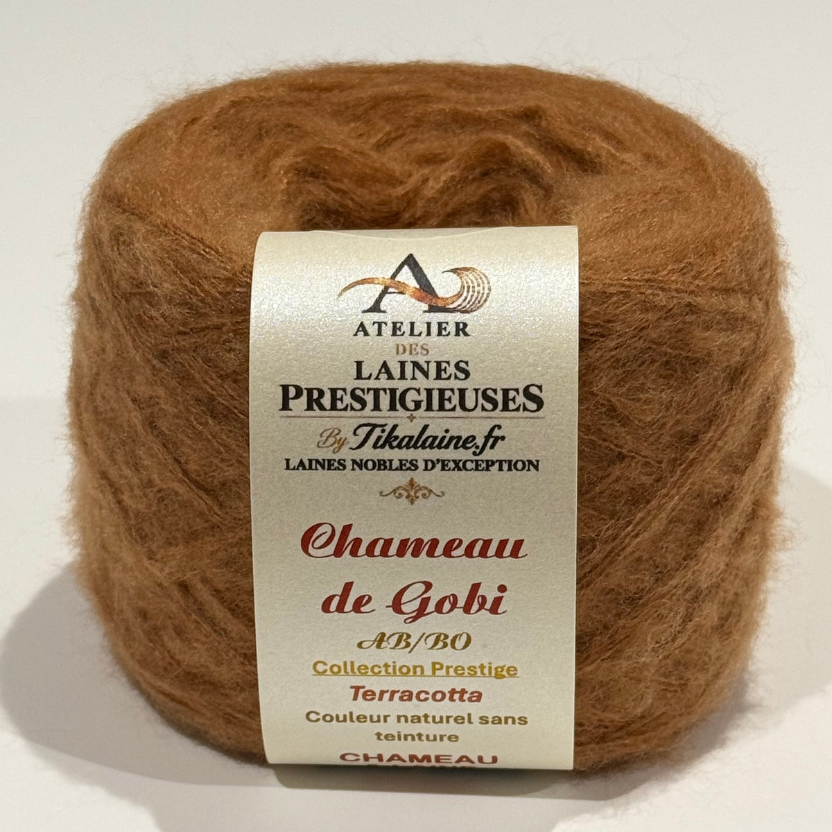 Chameau de Gobi – Duvet de chameau et laine – Terracotta - pelote de 50g 130m - aiguilles ou crochet 4-4,5mm