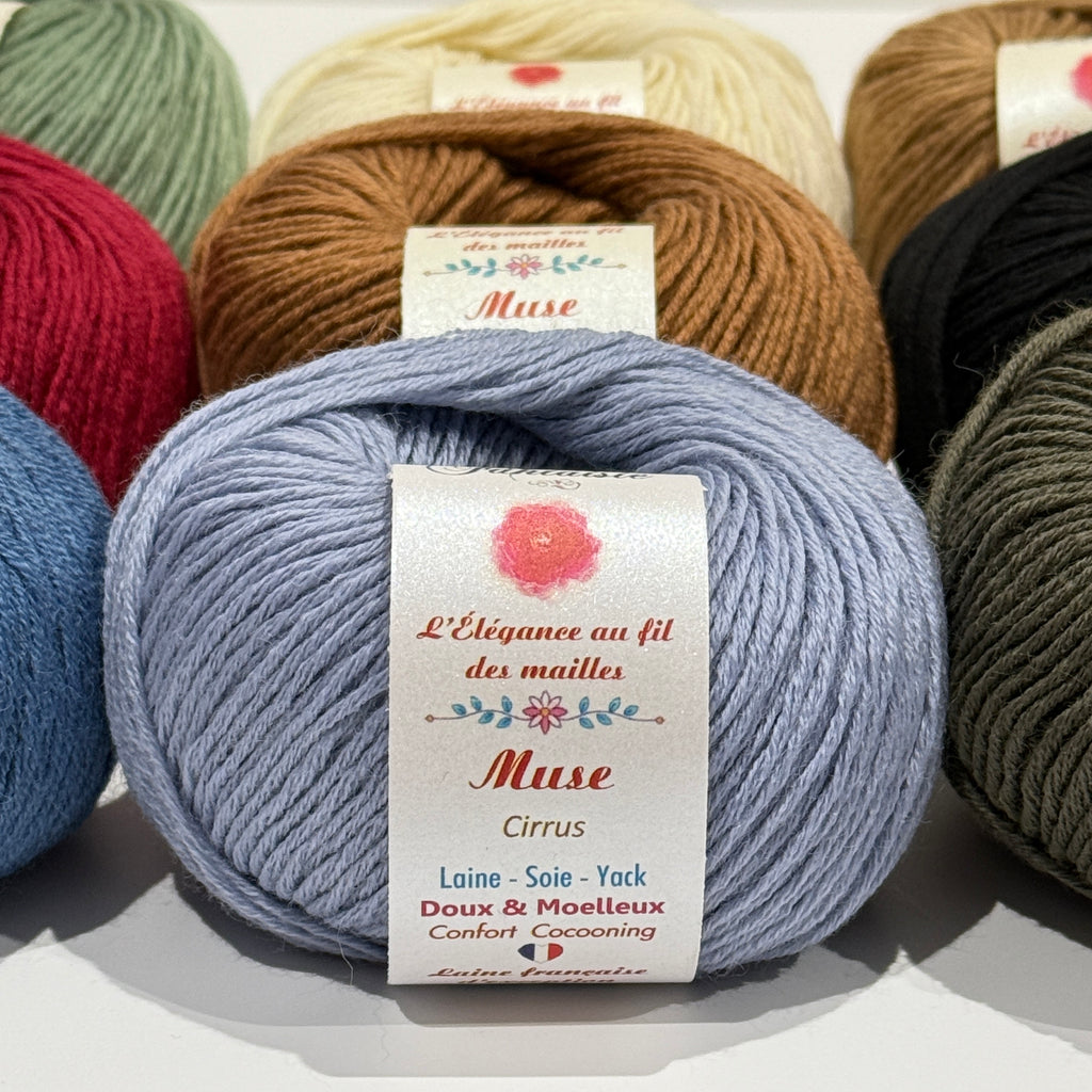 Muse : laine vierge extrafine, soie et yack