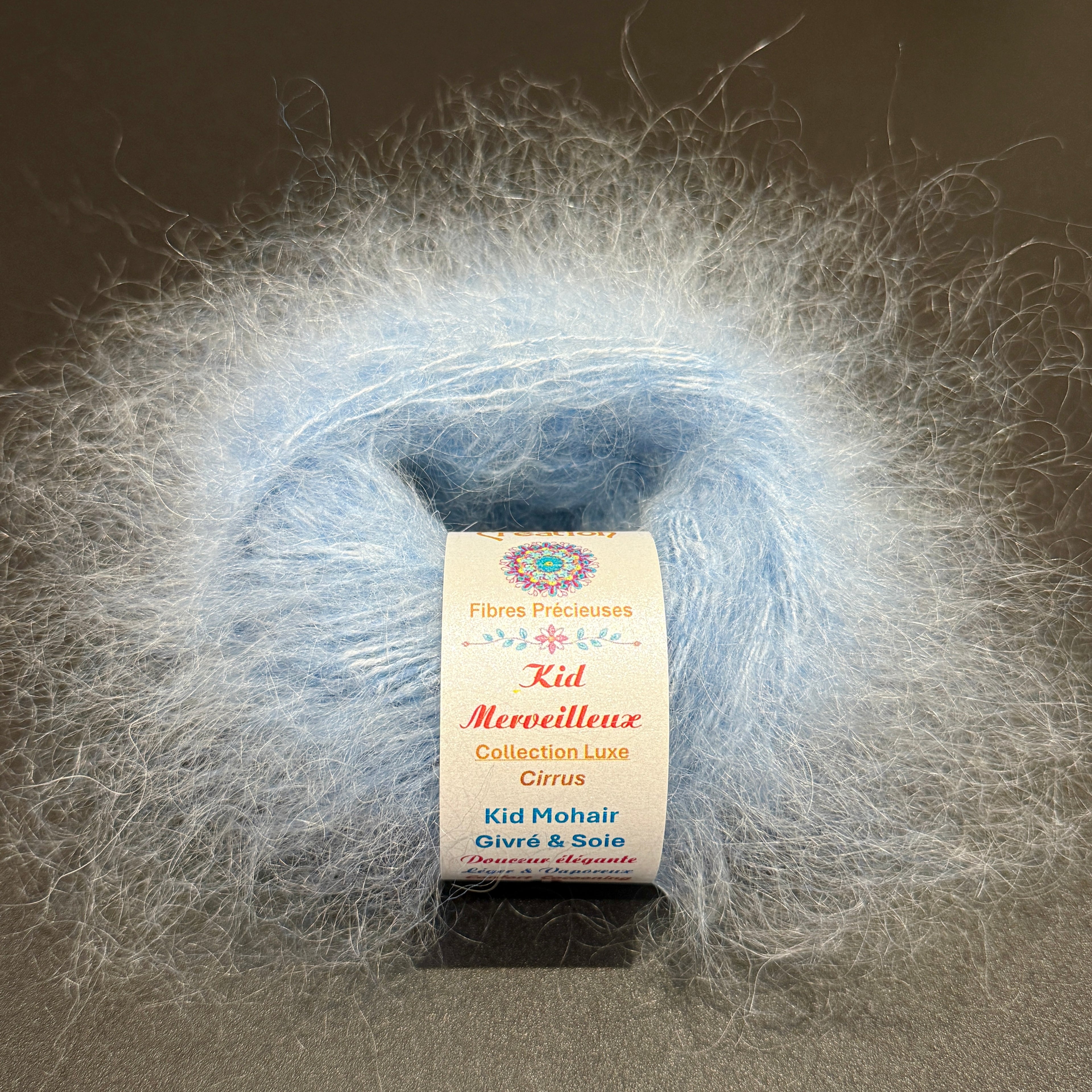Kid Merveilleux : kid mohair givré et soie