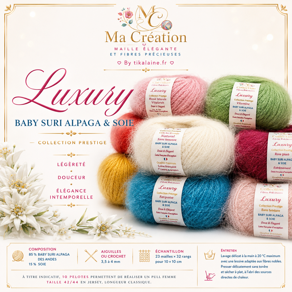 Luxury – Baby Suri Alpaga des Andes & Soie