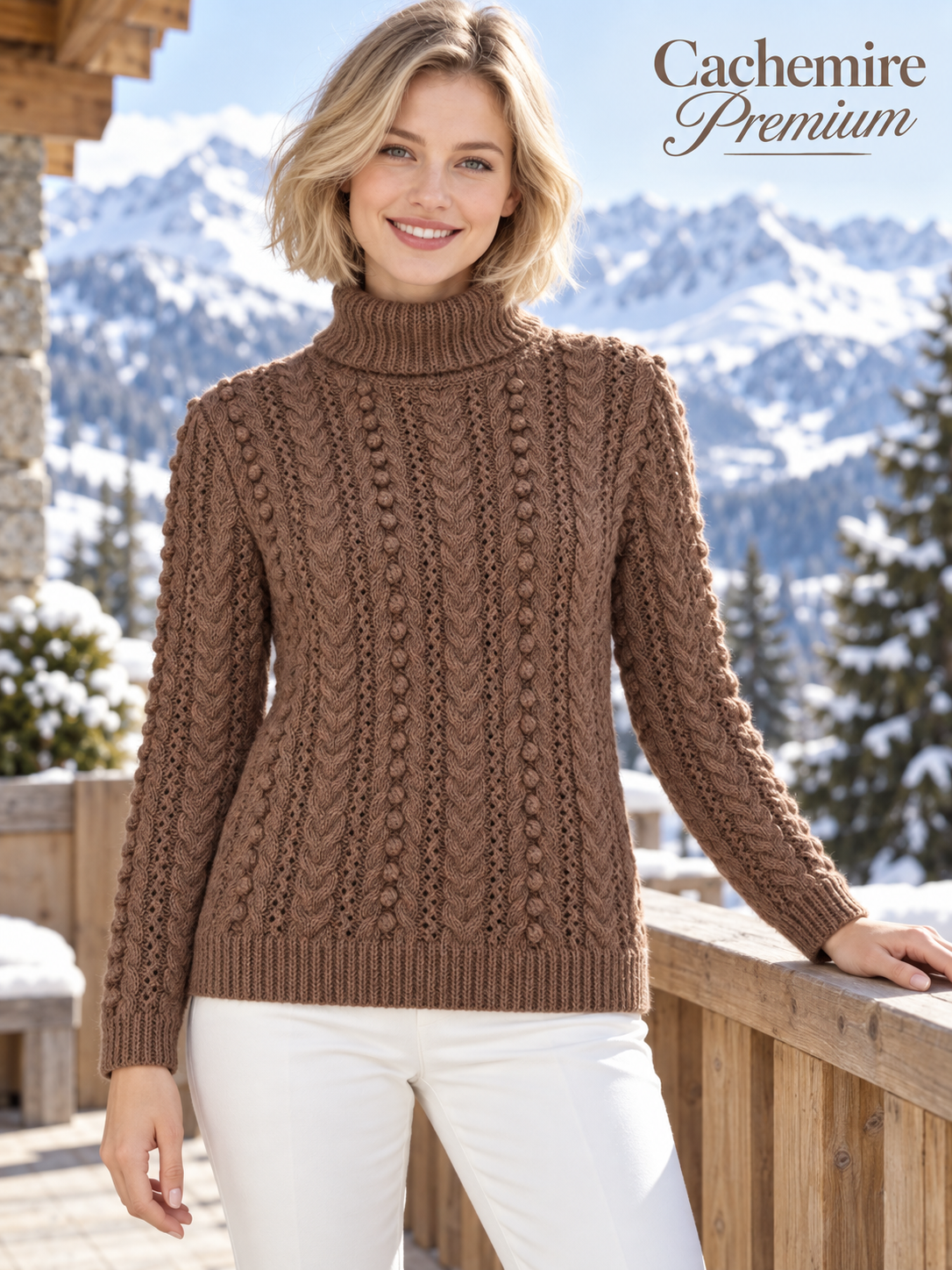 100%Cachemire Premium : Cône de 500g/2200m aiguilles/crochet 3,5-4mm