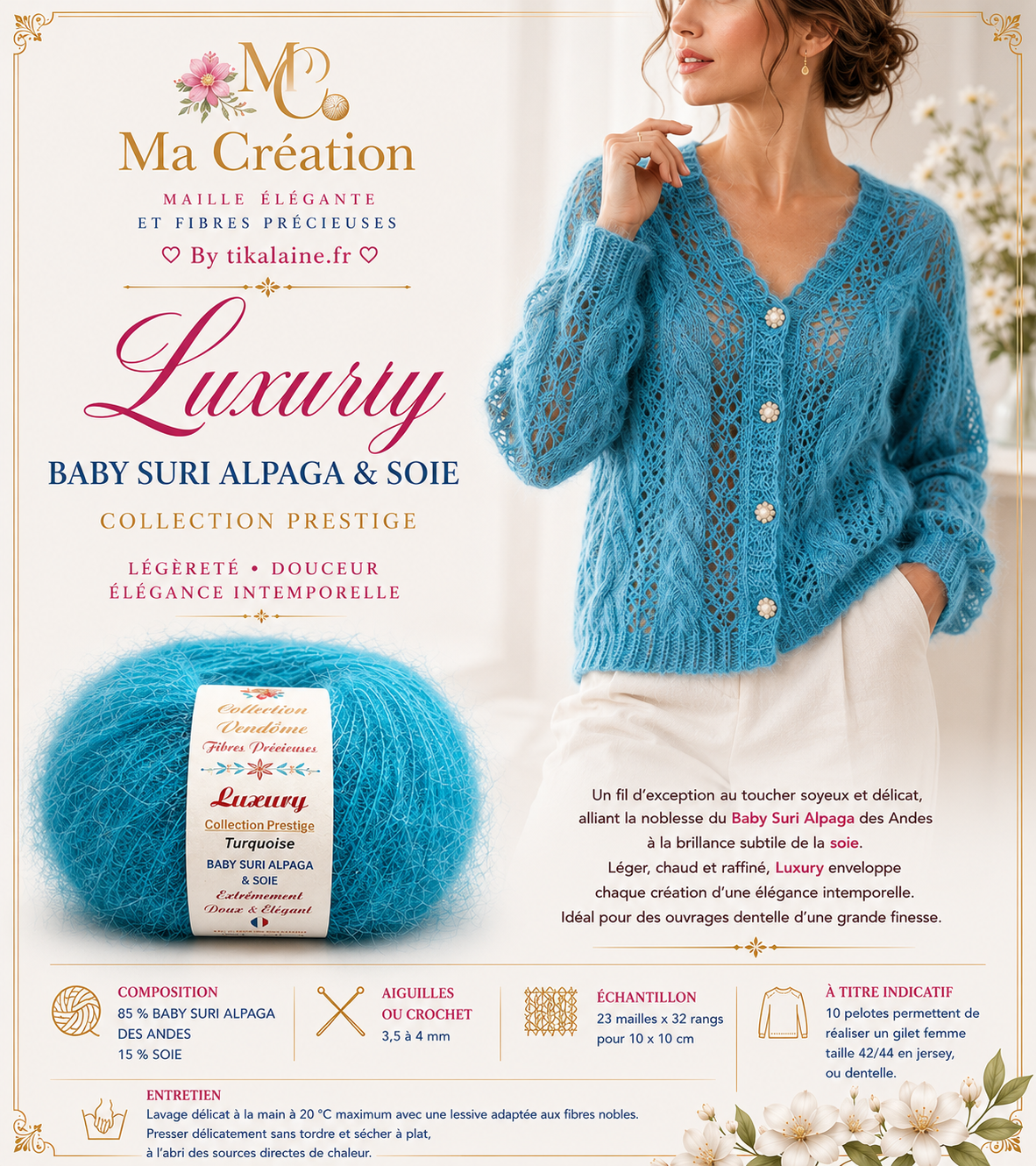 Luxury – Baby Suri Alpaga des Andes & Soie