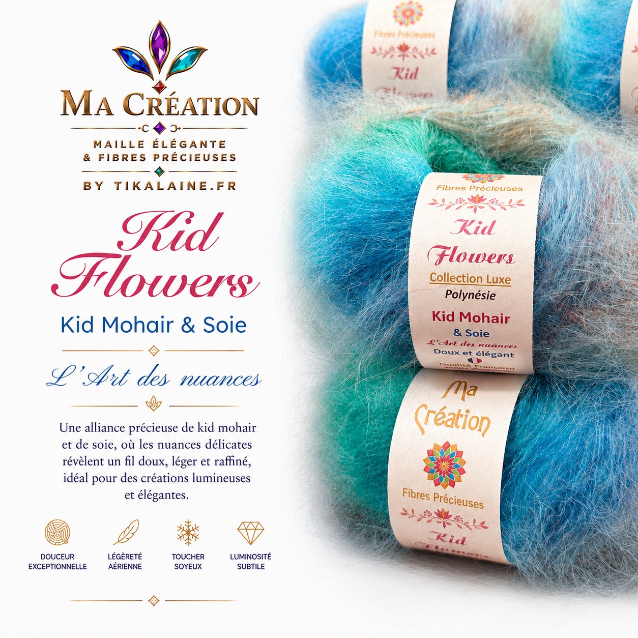 Kid Flowers : Kid Mohair et Soie